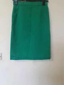 True Vintage Green Embroidered Pencil Skirt Smart Office Size S 8 10 - Picture 1 of 6