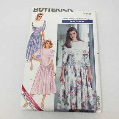 Butterick Sewing Pattern 80s Yolk Bib Party Dress Prairie 3114 Womens sz 6 8 10 - Image 1 of 4