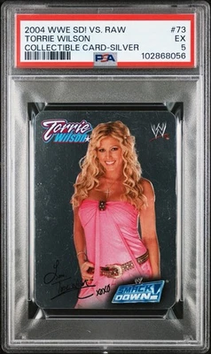 Tesla WWE 2004 ¡SmackDown! Vs. Tarjeta coleccionable Torrie Wilson Raw 73 plateada PSA 5 Foto 1 de 3