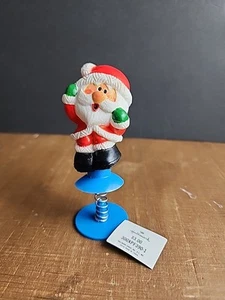 Hallmark Merry Miniature Santa On Spring Popping Out Of Chimney, Chimney Missing - Picture 1 of 14