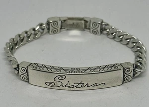Brighton nicht mehr produziert Schwestern Ausweis Armband versilbert graviert 7" - Bild 1 von 4