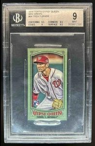 2016 Topps Gypsy Queen Trea Turner RC Mini Green Rookie #/99 Nationals BGS 9 - Picture 1 of 2