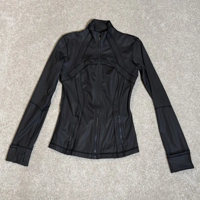 Chaqueta deportiva elástica Lululemon Define para mujer negra talla 4 cremallera completa *Leer Foto 1 de 4