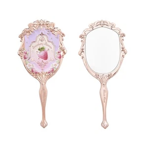 Strawberry Rococo Hand Mirror,Vintage Handheld Mirror,Fancy & Pretty Princess... - Picture 1 of 9