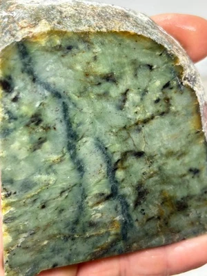 Washington State Jade slab W Translucency Cabbing Lapidary Carving Combo Ship - Image 1 of 4