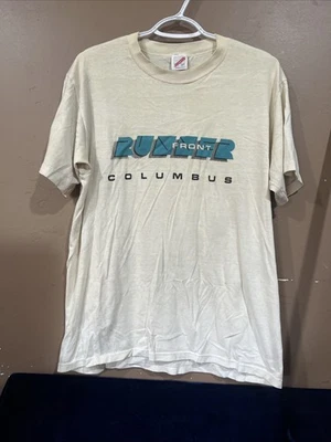 1980’s Runner Front Columbus, Graphic T-Shirt, Single Stitch Size L - Image 1 of 4