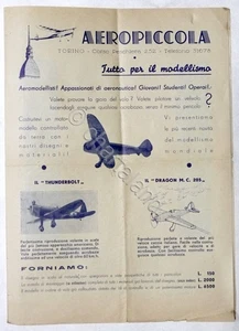 Brochure Aeropiccola (Torino): tutto per il modellismo aereo - anni '50 - Foto 1 di 2