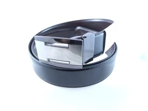 GIORGIO ARMANI ITALIAN REVERSIBLE BLACK BROWN CALF LEATHER BELT 44IN x 3.5cm #12 - Picture 1 of 1