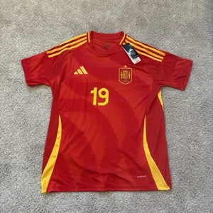 NEW Spain Home Lamine Yamal #19 Adidas Jersey 2024 Red Men’s Large - Picture 1 of 5