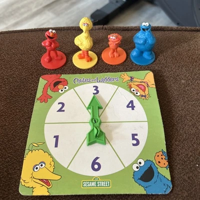 Sesame Street Chutes and Ladders Spinner  & 4 Game Pieces Replacement Parts 2004 - Image 1 of 2