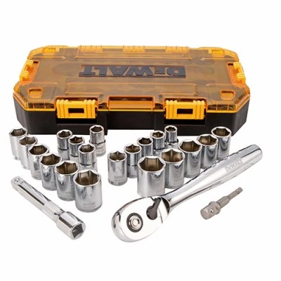 23-Pc. Socket Set, 1/2 In. Deep Drive, SAE/Metric - DWMT73813 - Image 1 of 1