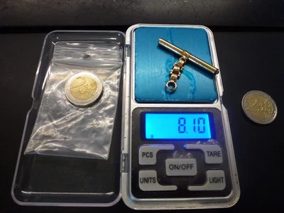 clef de montre et sa chainette en or poincon tete d'aigle,P 8,10g au total - Photo 1/4