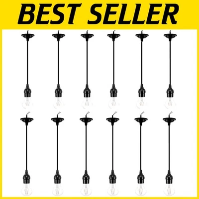 Традиционный черный подвесной светильник, упаковка 12 шт. - Изображение 1 из 4