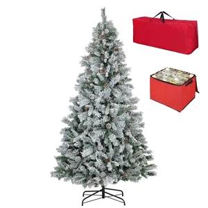 Albero di Natale INNEVATO Folto Effetto Neve Realistico Incluso Borsone e Porta - Foto 1 di 24