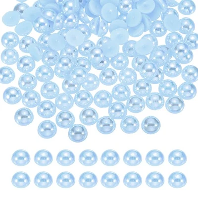 1500Pcs Half Pearl,4mm Plastic Half Flatback Pearls Cabochon(Light Blue AB) - Image 1 of 4