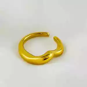AUDELIA 18K Gold Plated Stainless Steel Melting Gold Ring - Picture 1 of 9