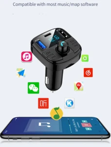 Type-C USB PD Quick Car Charger Bluetooth FM Transmitter for iPhone X Samsung S9 - Picture 1 of 15