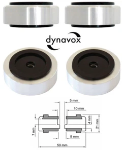 Kit 4 piedi Ø 50mm argento Dynavox per Hi-Fi, giradischi, altoparlanti, piastre - Foto 1 di 1