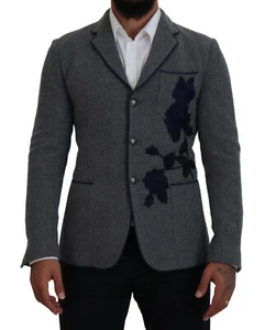 DOLCE & GABBANA Blazer Gray Wool Roses Slim Fit Jacket IT44 / US34/ XS RRP $2400 - Picture 1 of 16