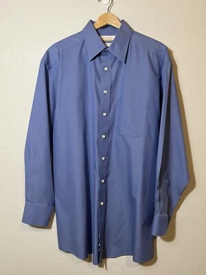 Roundtree & Yorke Gold Label 15.5/33 Non Iron Cotton EZ Wash Blue Long Sleeve - Image 1 of 4