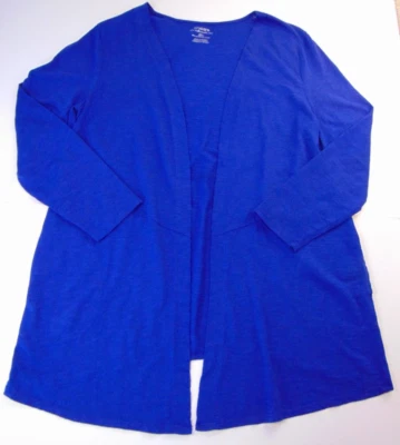 Chicos Ultimate Tee Open Front Cardigan Sz 2 Large Royal Blue Lightweight Topper - Image 1 of 3
