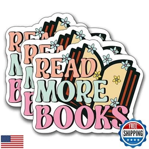 (3Pcs) Read More Books Sticker, Decorate Books Laptop Phone, Water Bottles Ki - Picture 1 of 5