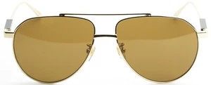 Brand New Authentic Gucci Aviator SunGlasses Frame G1311S 004 Brown Color lens - Picture 1 of 17