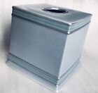Target "Blue Shimmer Stripes" Ceramic Tissue Cover Square Dispenser Box #61945
