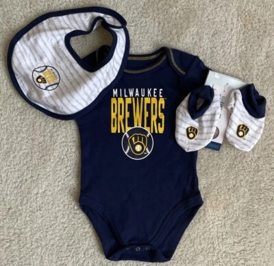 MLB Milwaukee Brewers Baby Boys' Short Sleeve Layette Set - 3-6M - Image 1 of 4
