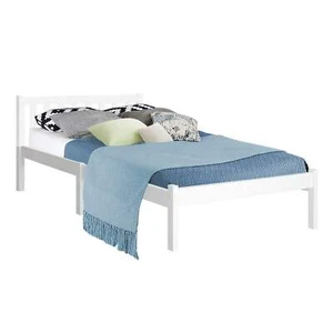 Artiss Bed Frame King Single Size Wooden White SOFIE - Picture 1 of 8