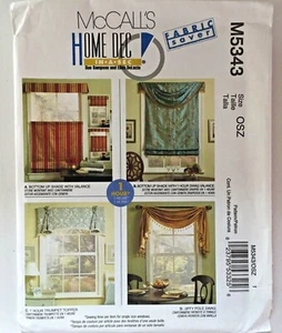 McCall 5343 Gardinenjalousien Swag Schürze Fenster Wohndekoration Neu ungeschnittenes Muster - Bild 1 von 9