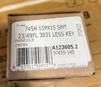 ¡Nuevo juego de cerradura inteligente con llave Kwikset Hancock 745H 11PX15 97459-140! Foto 1 de 4