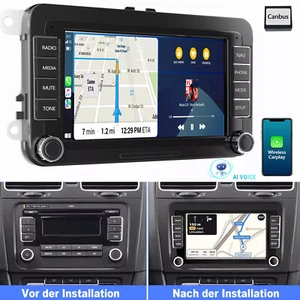 4+64G 7" Android 13 Car Stereo Radio GPS Carplay For VW Golf MK5 MK6 Caddy Jetta - Picture 1 of 19