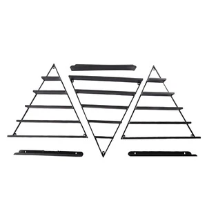 Black 5 Tiers Wall-Mount Metal Nail Polish Display Racks Floating Perfume Racks - Picture 1 of 11