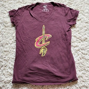 Cleveland Cavaliers: V-Neck T-Shirt, Size Womens Medium, Brand '47, Color Wine - Picture 1 of 6