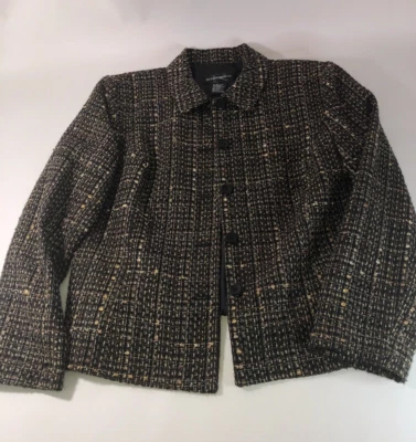 Requirements Size 14 Button Up Jacket Blazer Black Brown Flecked - Image 1 of 4