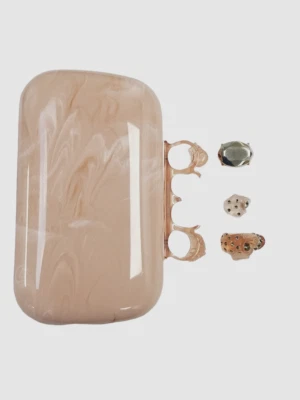 $1993 Alexander McQueen Mujer Rosa Acrílico Calavera Nudillos Bolso de Mano Caja Bolso sin asas Foto 1 de 4