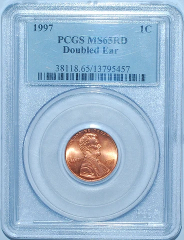 1997 PCGS MS65RD Red FS-101 Red DDO Double Ear Doubled Die Obverse Lincoln Cent Cover