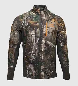 NEW Men 2XLarge REALTREE 1/4 Quarter Zip Camo Performance Layer Shirt Orange NWT - Picture 1 of 1