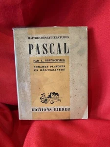 BRUNSCHVICG (Léon) - Pascal. Paris, Les Éditions Rieder, 1937. - Picture 1 of 10