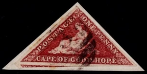 1863 Cape of Good Hope 1d Deep Brown-Red SG 18b on Piece VFU Cat. £350.00 - Picture 1 of 1