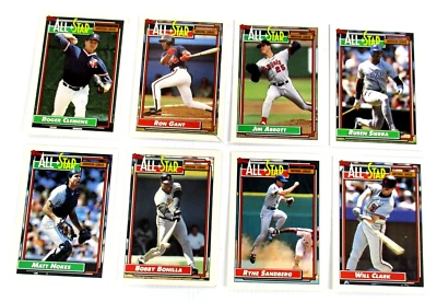 All Star Baseball Cards x8 Players Topps American League 1992 Topps Company - Image 1 of 4