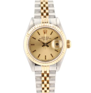 Rolex Ladies Watch Datejust 69173 26mm Champagne Index Dial Fluted Bezel Jubilee - Picture 1 of 8
