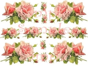 Shabby Roses Waterslide Decals - Picture 1 of 1