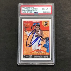 2013-14 NBA Hoops #116 LaMarcus Aldridge Signed Card AUTO GRADE 10 PSA Slabbed T - Picture 1 of 2