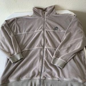 Karl Kanu Herren Gr. XXL 2XL Taupe Beige Fleece Reißverschluss Jacke Urban Retro Hip Hop - Bild 1 von 11