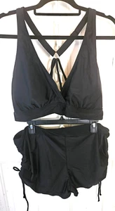 New! Size 22W Womens Black 2-piece Swimsuit  Bathing Suit for women-fb938 - Picture 1 of 7