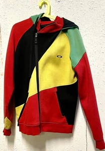 Oakley Y2K Vintage Rasta Surf Skate Hoodie Sweatshirt - Bild 1 von 9