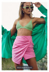 SHOWPO - Kiandra Knot Detail Mini Skirt in Pink Linen Look - Size 20