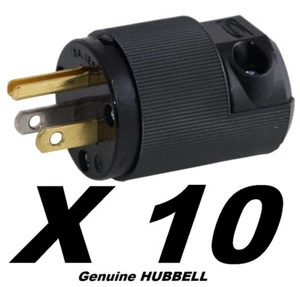 Hubbell HBL5266CM2 Box of 10 Male Straight Blade Plug SHIPS FREE to ALL US ZIPS - Picture 1 of 2